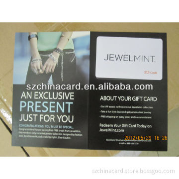 Factory Sticked PVC Gift Card Booklet Card Holder Printing